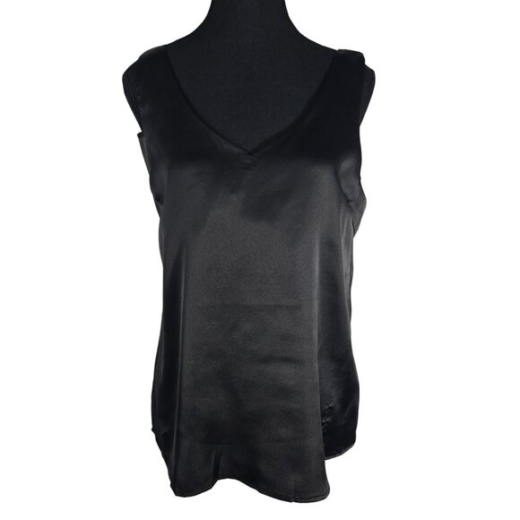 NWT | Silky Satin V-Neck Tank Top Sleeveless Essential Layering Cami | Medium - Picture 1 of 6